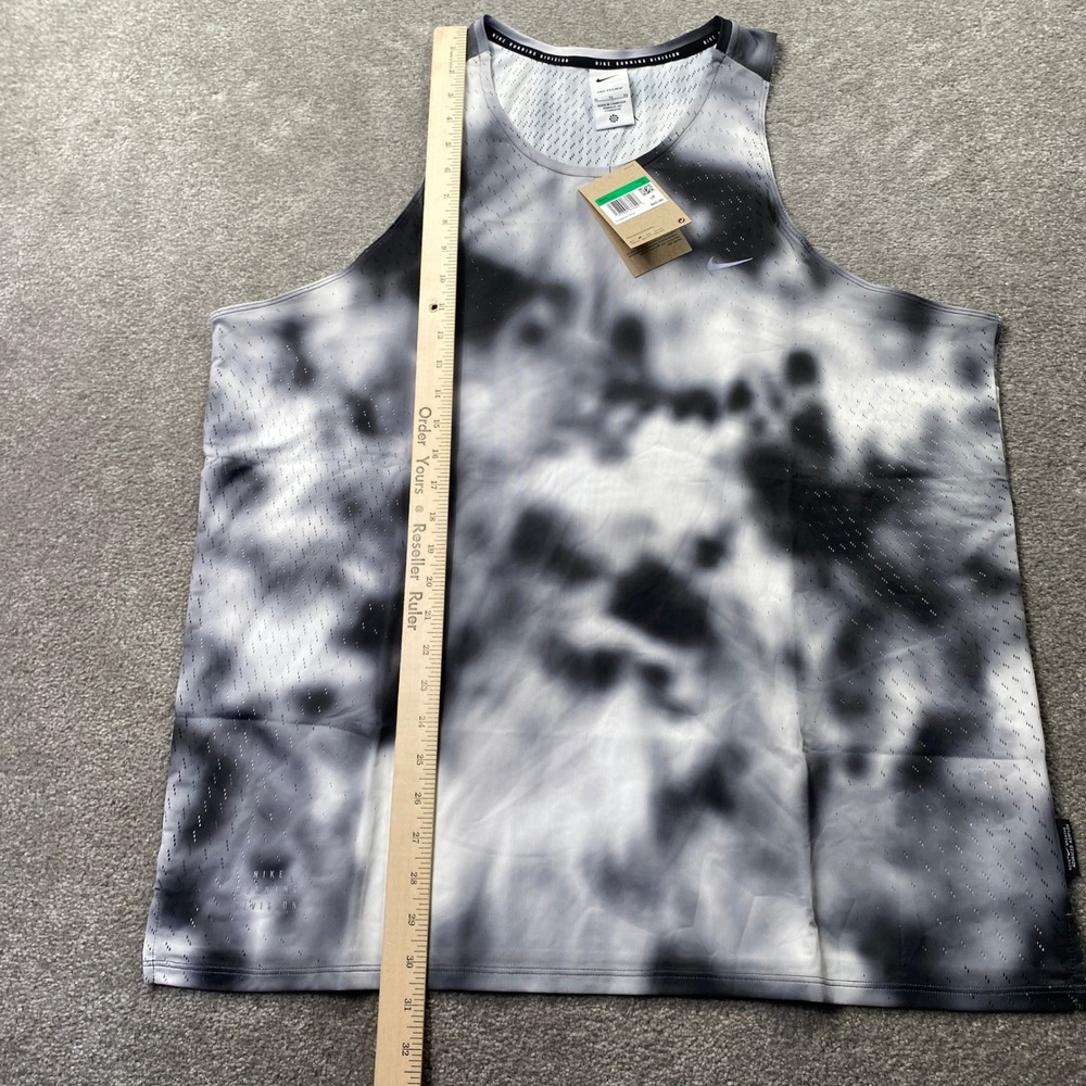 Nike Running Division Tank Top Mens XL Black White Tie Dye Dri-FIT ADV HJ4146 - Picture 5 of 10